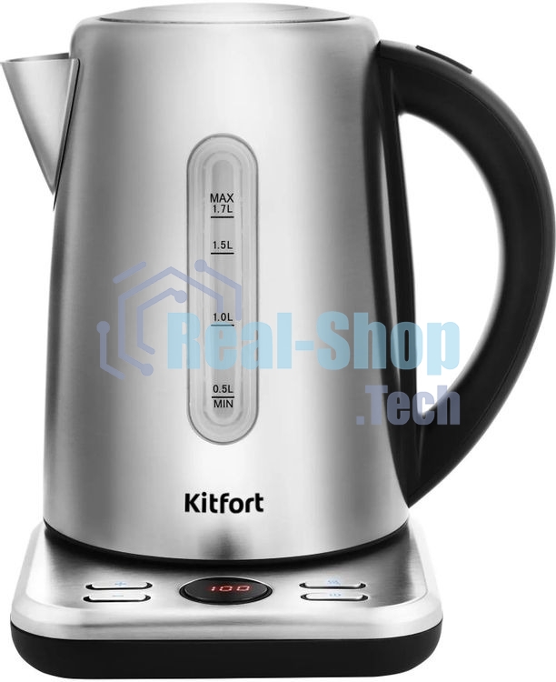 Чайник электрический Kitfort КТ-661 1.7л. 2200Вт черный/серебристый (корпус: металл)