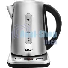 Чайник электрический Kitfort КТ-661 1.7л. 2200Вт черный/серебристый (корпус: металл)