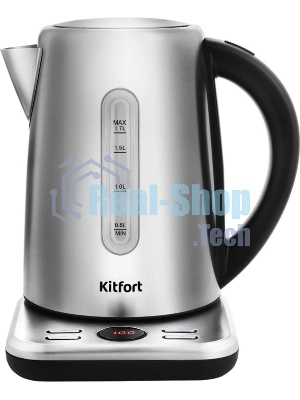 Чайник электрический Kitfort КТ-661 1.7л. 2200Вт черный/серебристый (корпус: металл)