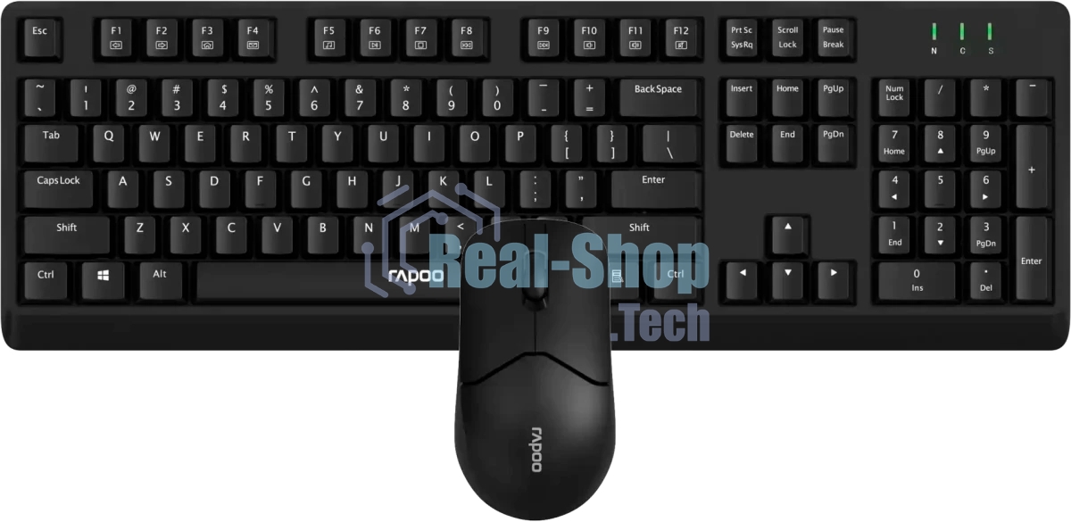 Комплект клавиатура+мышь Rapoo X1500 беспроводной, USB, 1200 DPI, чёрный