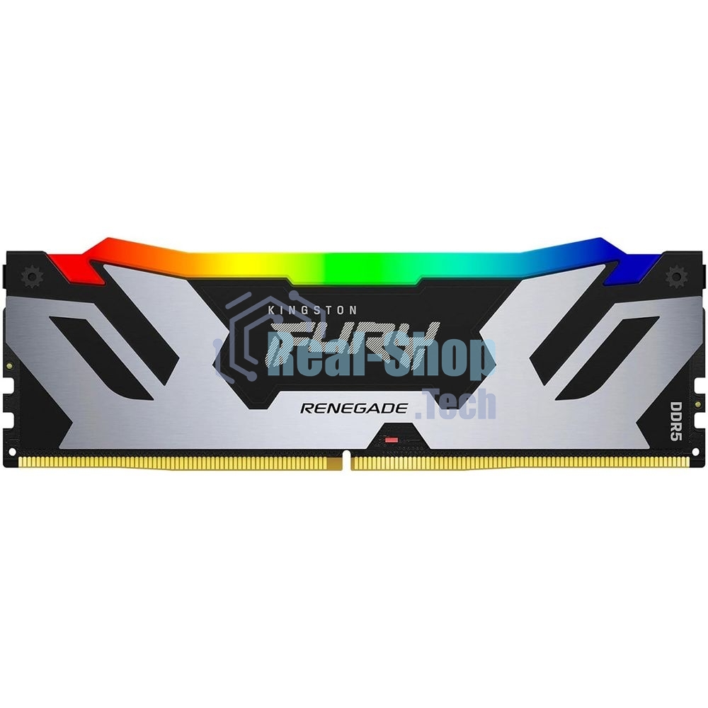 Оперативная память Kingston Fury Renegade, DDR5, 48Gb (1x48GB), 6400MHz, CL32, DIMM, с радиатором, RGB, серебристый/черный