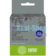 Картридж ленточный Cactus CS-D1-45016 2мм, черный шрифт, синий фон, 7м для DYMO LM 160, 210D, 280, PnP, 420P, 500 TS; Rhino Pro 6000, 5200, 4200