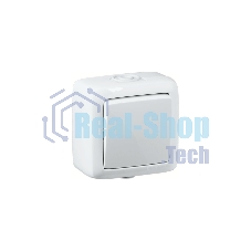 Выключатель одноклавишный наружный белый IP44 10А