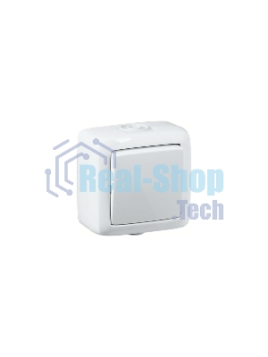 Выключатель одноклавишный наружный белый IP44 10А