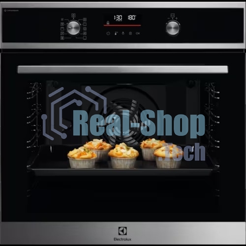 Духовой шкаф электрический Electrolux с конвекцией, приготовление на пару, объем 72 л, 10 режимов, автопрограммы, очистка пиролитическая, 3 стекла в дверце, направляющие проволочные + телескопические (1 уровень)