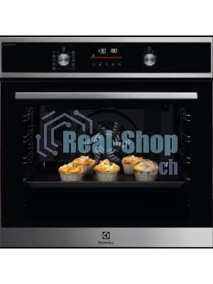Духовой шкаф электрический Electrolux с конвекцией, приготовление на пару, объем 72 л, 10 режимов, автопрограммы, очистка пиролитическая, 3 стекла в дверце, направляющие проволочные + телескопические (1 уровень)