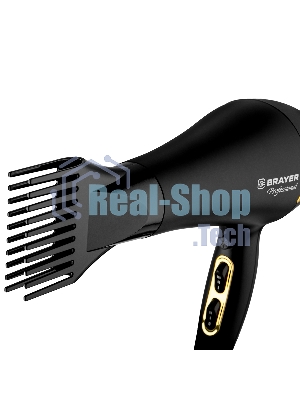 Фен BRAYER BR3010 черный/золотистый, 2200 Вт