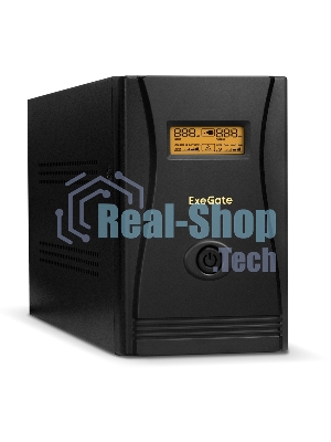 Источник бесперебойного питания ExeGate SpecialPro Smart LLB-2200.LCD.AVR.EURO.RJ 2200VA/1300W, LCD, AVR, 4 евророзетки, RJ45/11, черный