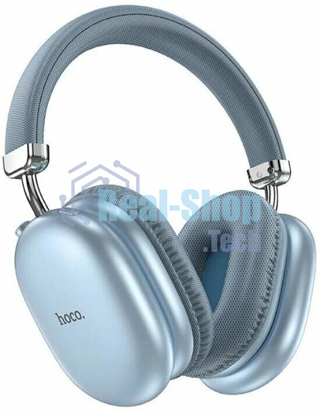 Беспроводные/проводные наушники Hoco W35 Max голубой, полноразмерные, Bluetooth + проводной