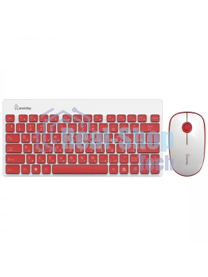 Комплект клавиатура+мышь Smartbuy 220349AG беспроводной, USB, 1600 DPI, белый/красный