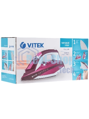 Утюг Vitek VT-1215 (PK) максимальная 2400 Вт.Подошва Ceramic Ultra Care.