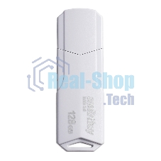 Флешка USB Smartbuy CLUE white (SB128GBCLU-W3), 128Gb, USB 3.1, R/W 40/25, белый