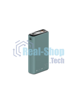 Портативный аккумулятор OLMIO QS-30, 30000mAh, 22.5W, QuickCharge3.0/PowerDelivery, LCD, темно-зеленый