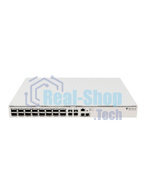 Коммутатор MikroTik CRS520-4XS-16XQ-RM Cloud Router Switch with Quad-Core AL52400 2 GHz CPU, 4 Gb RAM, 98CX8410 switch chip, 2 x 10G Eth ports, 4 x 25G SFP28 ports, 16 x 100G QSFP28 ports, RouterOS L5, 1U rackmount enclosure, dual hot-swap PSU, 4 x hot-swap fans