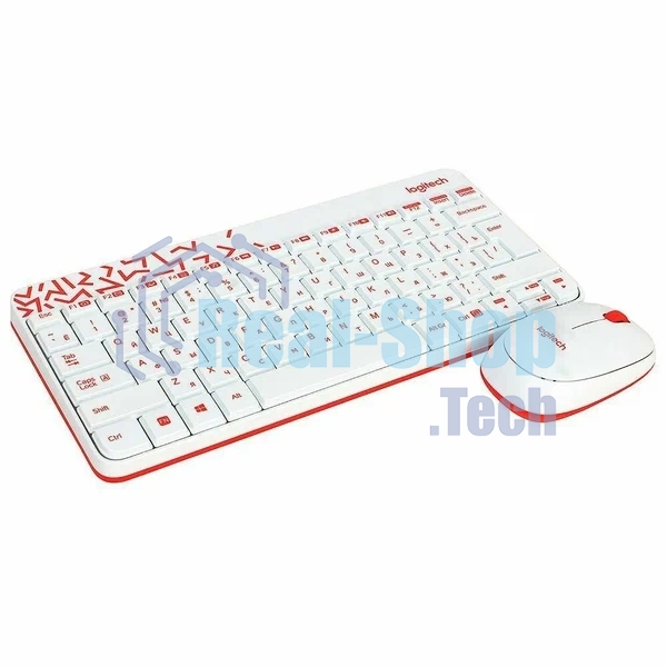 Комплект клавиатура+мышь Logitech MK240 Nano беспроводной, USB, 1000 DPI, белый