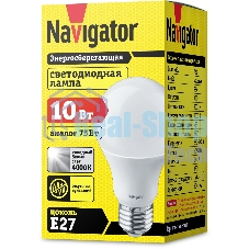 Лампа светодиодная Navigator NLL-A60-10-230-4K-E27 10 Вт грушевидная 4000К белый E27 820 лм 170-260В