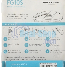 Мышь беспроводная A4Tech Fstyler FG10S черный/оранжевый, 2000 dpi, радиоканал, USB, кнопки - 4
