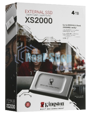 Внешний SSD Kingston XS2000, 4TB, USB 3.2 Gen 2x2 Type-C, R/W 2000/2000, серебристый