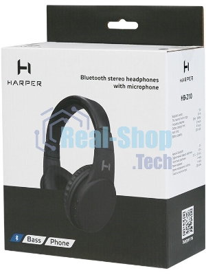 Беспроводные/проводные наушники Harper HB-210 черный, накладные, Bluetooth + проводной, складная конструкция, до 5 ч