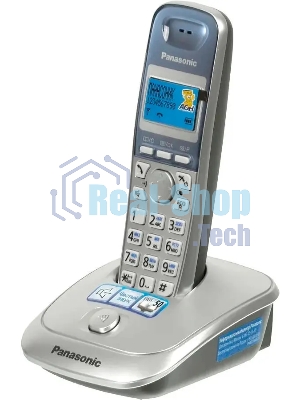 Телефон беспроводной (DECT) Panasonic KX-TG2511RUS (серебристый) АОН, Caller ID,спикерфон на трубке,переход в Эко режим одним нажатием