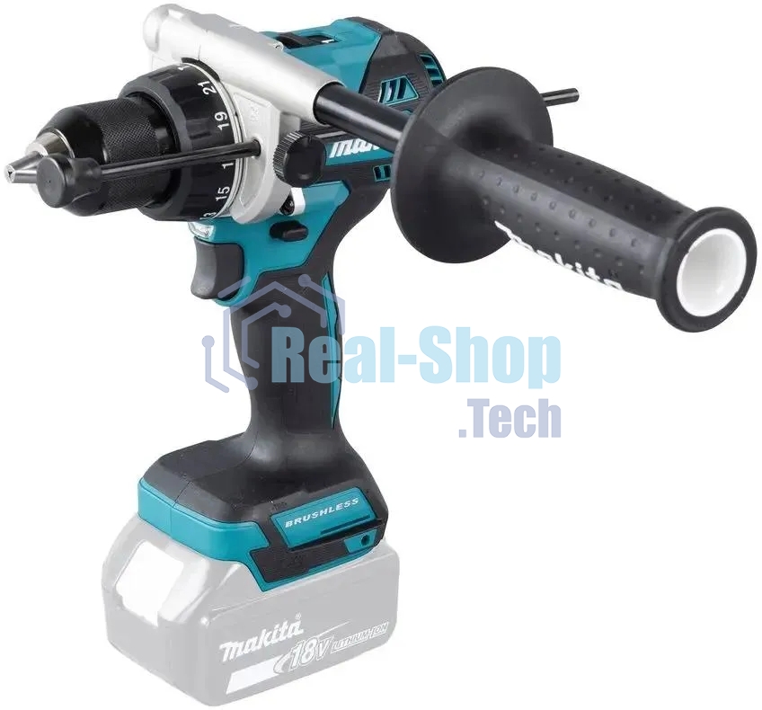 Дрель-шуруповерт аккумуляторная ударная бесщеточная Makita 18В, 13мм, 130Нм (без АКБ и ЗУ)