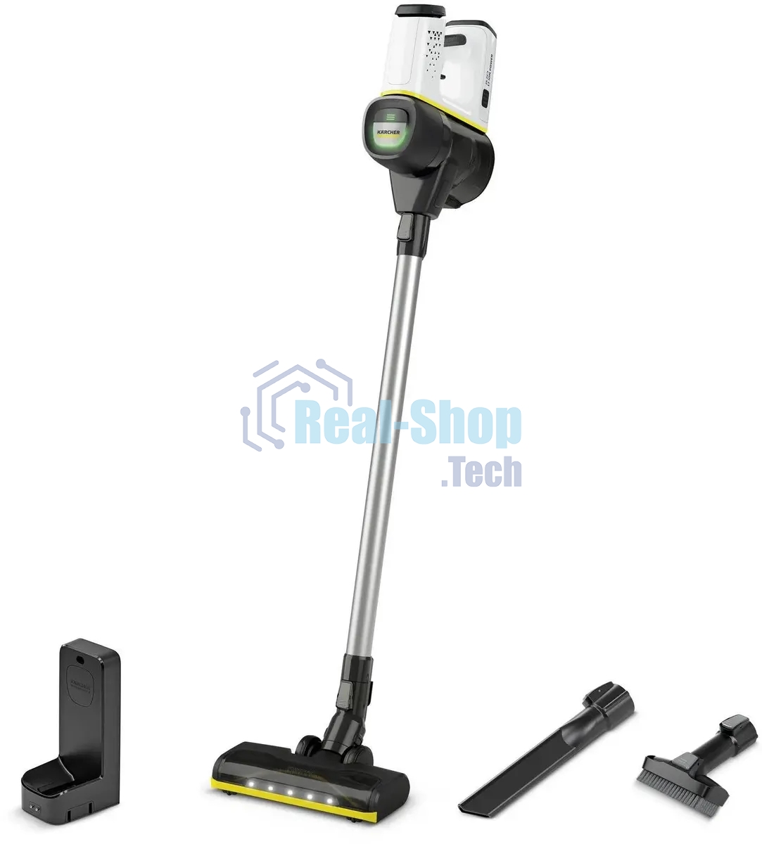 Пылесос вертикальный Karcher VC 6 Cordless ourFamily белый/черный, питание от аккумулятора, 250 Вт, уборка сухая, пылесборник 0.8 л, работа от АКБ max - 50 мин