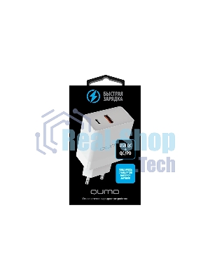 Сетевое зарядное устройство Qumo Energy light (Charger 0052) PD 20W, 2USB, Type-C + QC3.0, белый