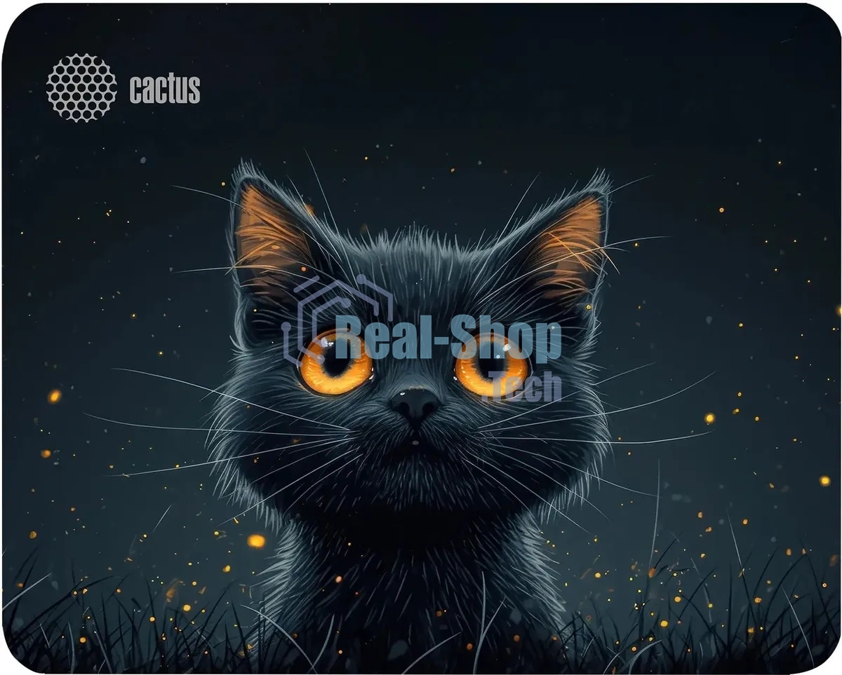 Коврик для мыши Cactus черный Cat 250x200x3мм (CS-MPC-D09S)