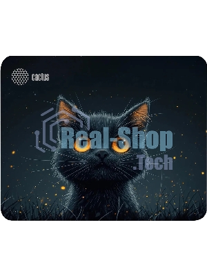 Коврик для мыши Cactus черный Cat 250x200x3мм (CS-MPC-D09S)