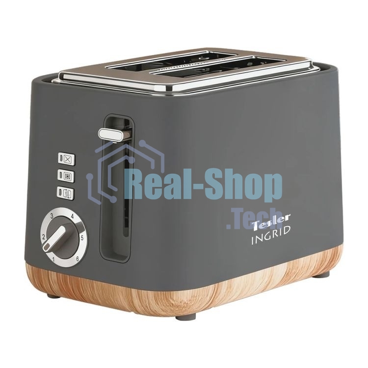 Тостер Tesler TT-244, серый, 815 Вт, 2 слота