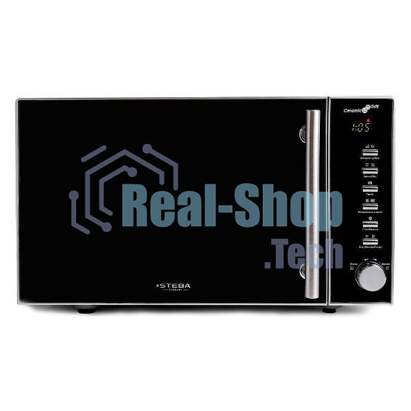 Микроволновая печь Steba MIC 2070 серебристый/черный, 20 л, 800 Вт, переключатели - кнопки, поворотный механизм