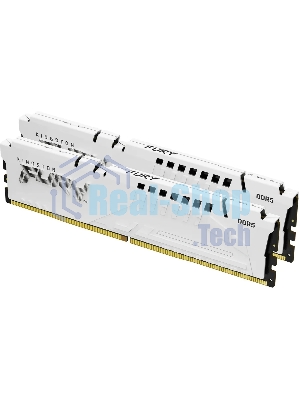 Оперативная память Kingston Fury Beast, DDR5, 64Gb (2x32Gb), 5600MHz, CL40, DIMM, с радиатором, белый