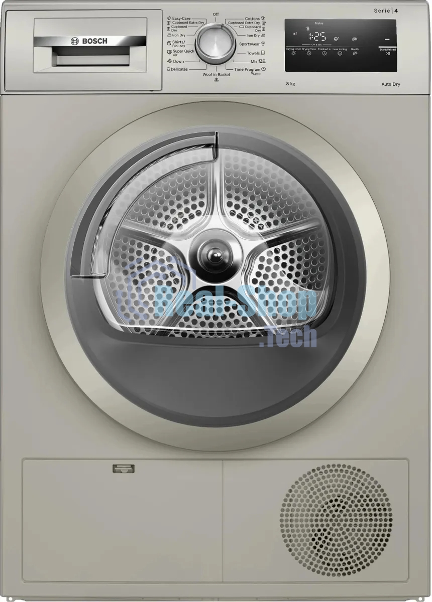 Сушильная машина Bosch WTN86202ME серый, 8 кг, сушка - конденсационная, программ - 13, 59.8 x 84.2 x 61.3 см