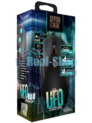 Мышь проводная Qumo UFO M77 черный, 2400 dpi, USB, кнопки - 6