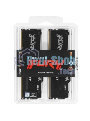 Оперативная память Kingston Fury Beast, DDR5, 128Gb (4x32Gb), 5600MHz, CL40, DIMM, радиатор, RGB, черный