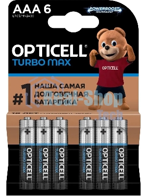 Батарея Opticell Turbo MAX LR03 AAA (6шт) блистер