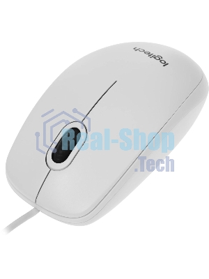 Мышь проводная Logitech B100 белый, 1000 dpi, USB, кнопки - 3