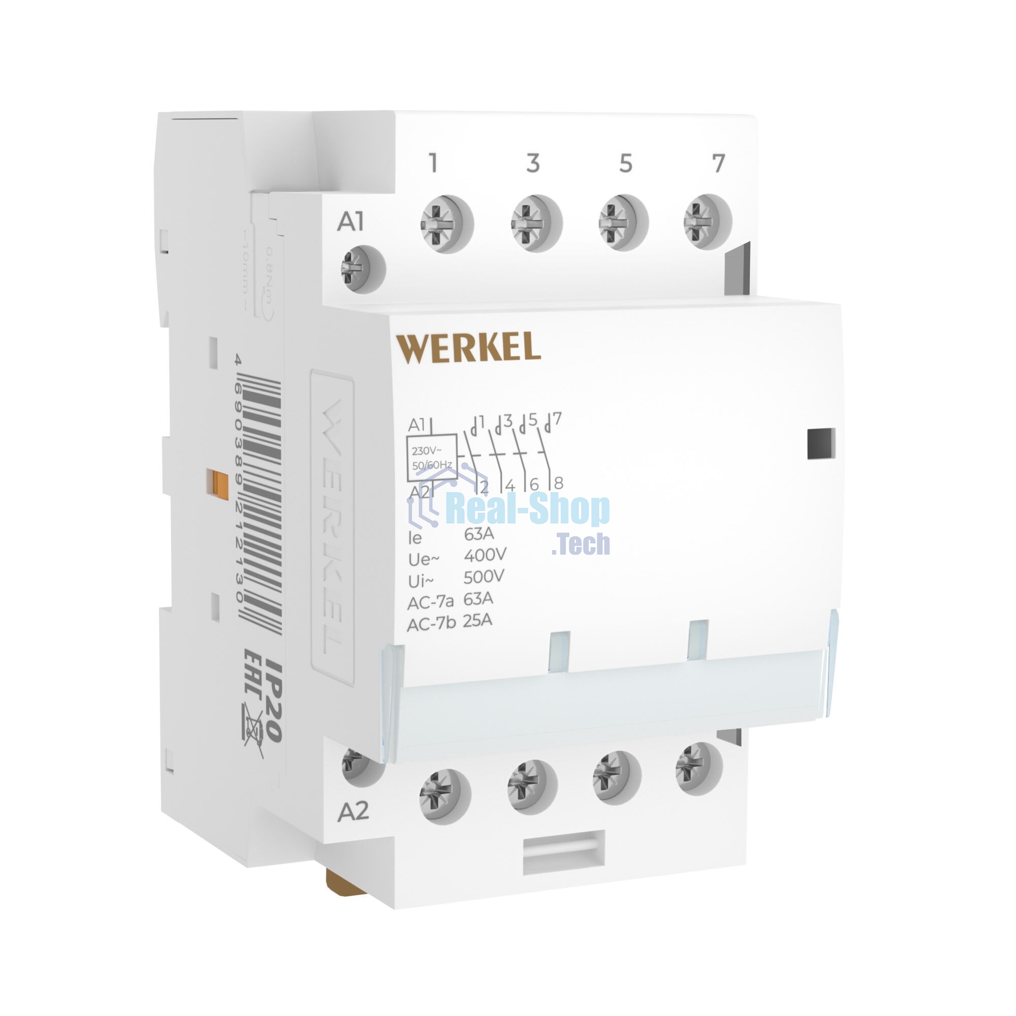 Контактор модульный WERKEL 63 A 4NO (3 мод.) W943M63O