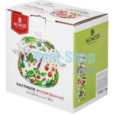 Кастрюля эмалированная AGNESS 934-562 Фруктовая корзина, 2.8 л
