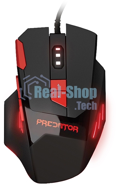 Мышь проводная Qumo Predator M80 черный, 3200 dpi, USB, кнопки - 8