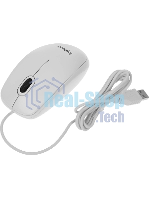 Мышь проводная Logitech B100 белый, 1000 dpi, USB, кнопки - 3