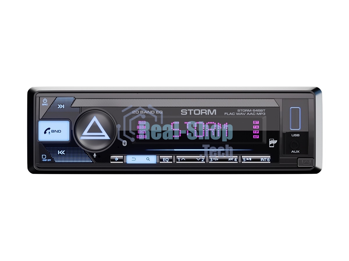 Автомагнитола AURA STORM-545BT, 1 DIN, Bluetooth, USB Type-A, AUX