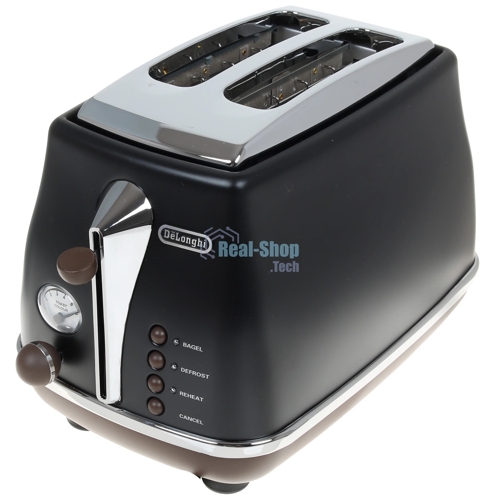 Тостер DeLonghi CTOV2103.BK черный, 900 Вт, 2 слота