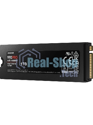 Накопитель SSD Samsung 990 PRO, 1000Gb, PCIe 4.0 x4, M.2 2280, NVMe, R/W 7450/6900, с радиатором