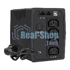 Источник бесперебойного питания ExeGate EP285596RUS SpecialPro UNB-650.LED.AVR.C13.RJ.USB 650VA/360W, LED, AVR, 4*IEC-C13, RJ45/11, USB, черный