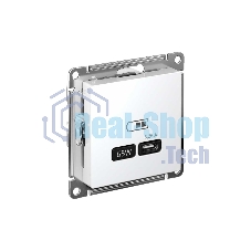 Розетка USB SE тип-C 65W высокоскор. заряд. QC, PD, мех. AtlasDesign белый