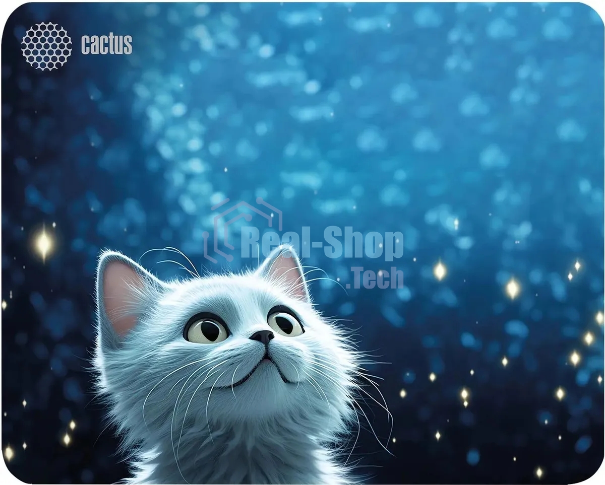 Коврик для мыши Cactus белый Cat 300x250x3мм (CS-MPC-D11M)