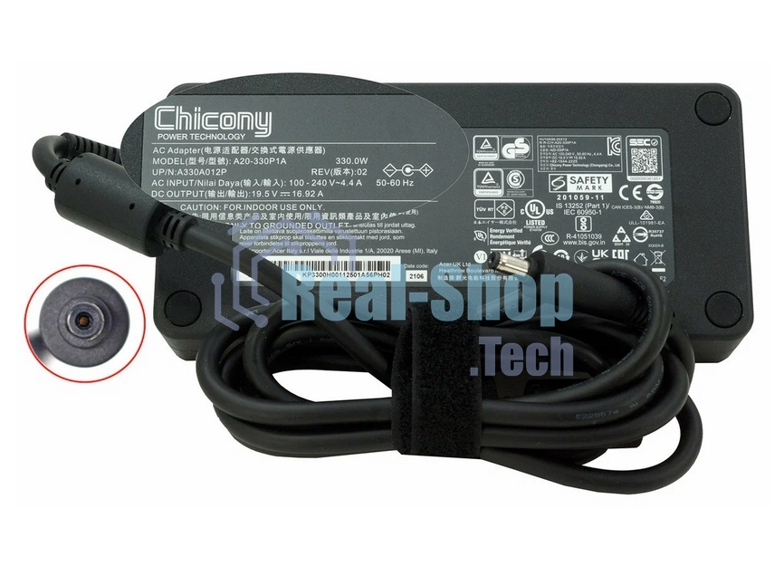 Блок питания (сетевой адаптер) для ноутбуков Acer 19.5V 16.92A 330W 5.5x1.7мм