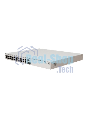 Коммутатор MikroTik CRS520-4XS-16XQ-RM Cloud Router Switch with Quad-Core AL52400 2 GHz CPU, 4 Gb RAM, 98CX8410 switch chip, 2 x 10G Eth ports, 4 x 25G SFP28 ports, 16 x 100G QSFP28 ports, RouterOS L5, 1U rackmount enclosure, dual hot-swap PSU, 4 x hot-swap fans