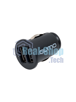 Автомобильное зарядное устройство Qumo Energy light (Charger 0034), 2USB, 2А, черный